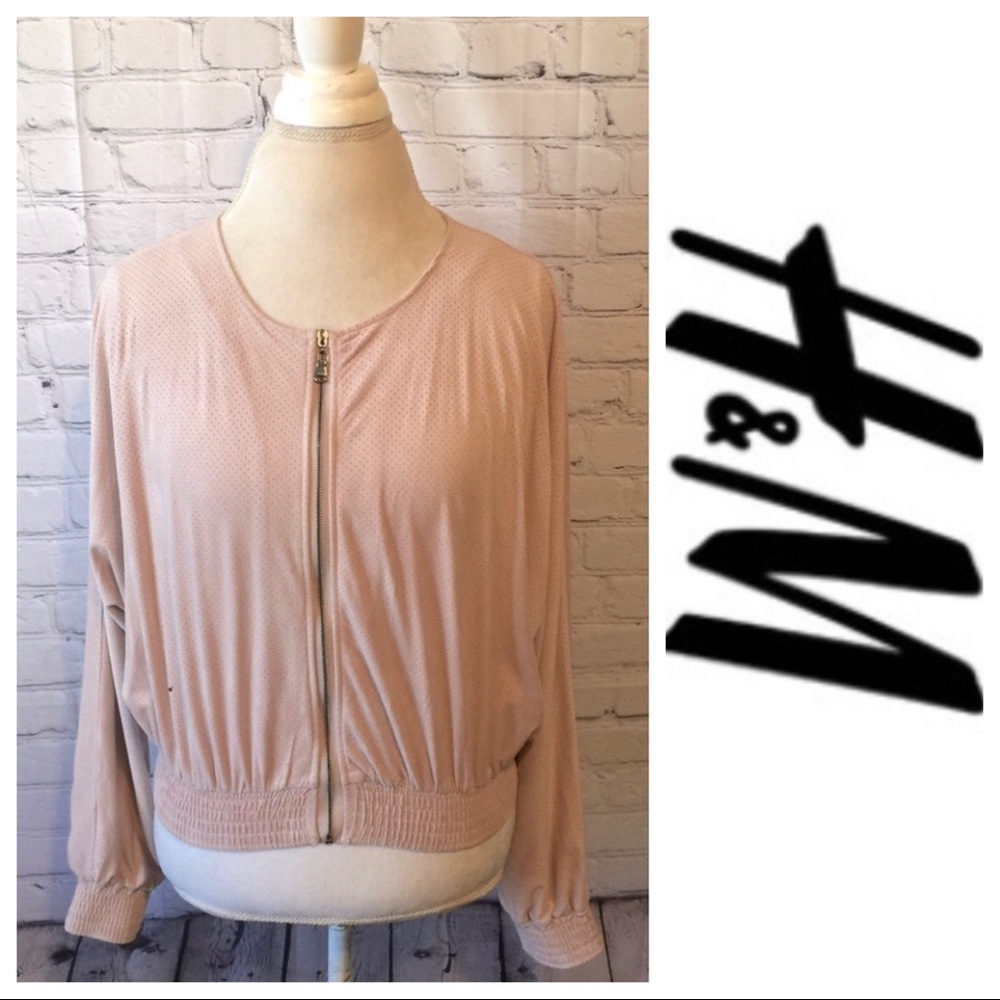 H&M blush/nude bomber jacket size 6